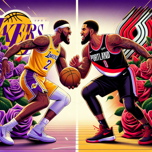 湖人主场紫金王朝，开拓者波特兰玫瑰绽放。