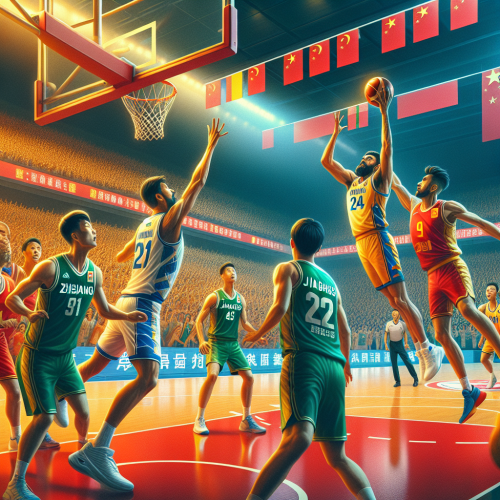 浙江男篮主场稠州金牛，江苏男篮江南铁军。