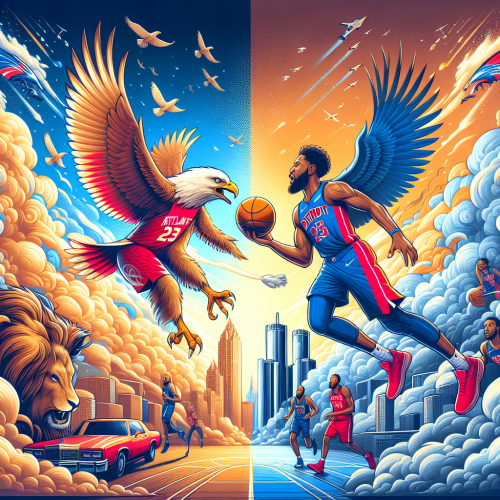 老鹰主场亚特兰大翱翔天际，活塞底特律铁拳青年风暴碰撞