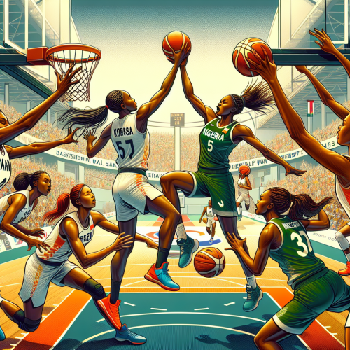 尼日利亚女篮迎战韩国女篮，攻防对抗激烈