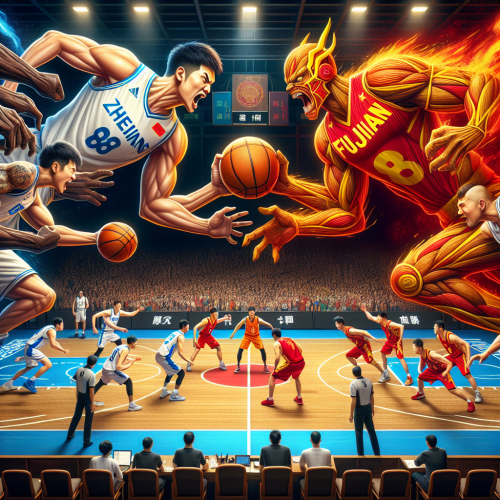 浙江男篮全场高位逼抢，福建男篮反击三分箭如雨下。