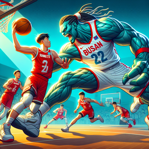 釜山宙斯盾内线高度压制，赤红火箭快节奏转化寻求突破。