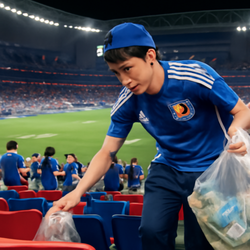 【世界杯】1. 668体育温馨记录：日本球迷赛后主动清理看台垃圾，这才是足球最美的样子